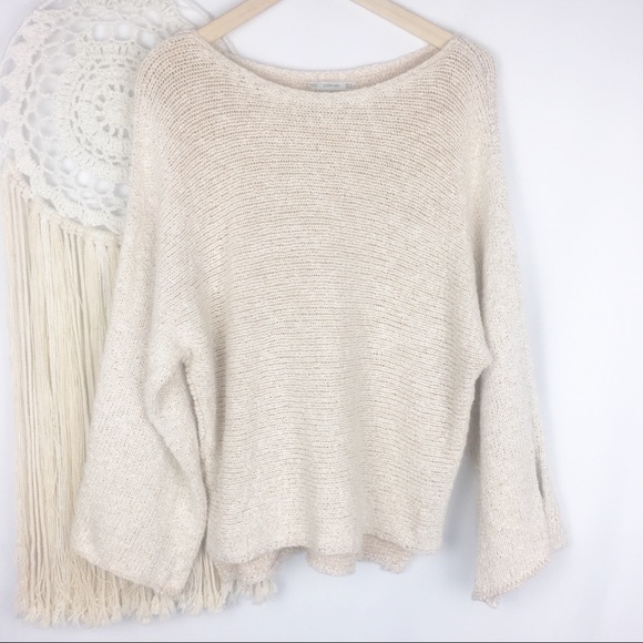 Zara Sweaters - ZARA Knit Cream Italian Yarn Wide Sleeve Sweater M